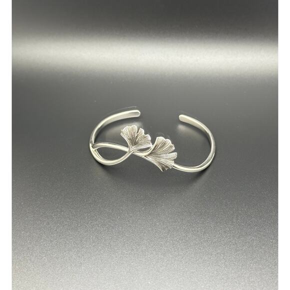 Adjustable Sterling Silver Ginkgo Leaf Bracelet - Picture 1 of 4